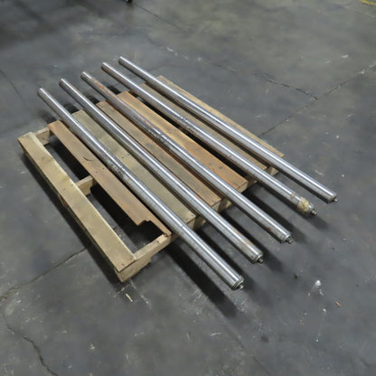 2-1/2" OD Plain Steel Gravity Roller 70.5" Bf 70" Face 11/16" Hex Lot of 5