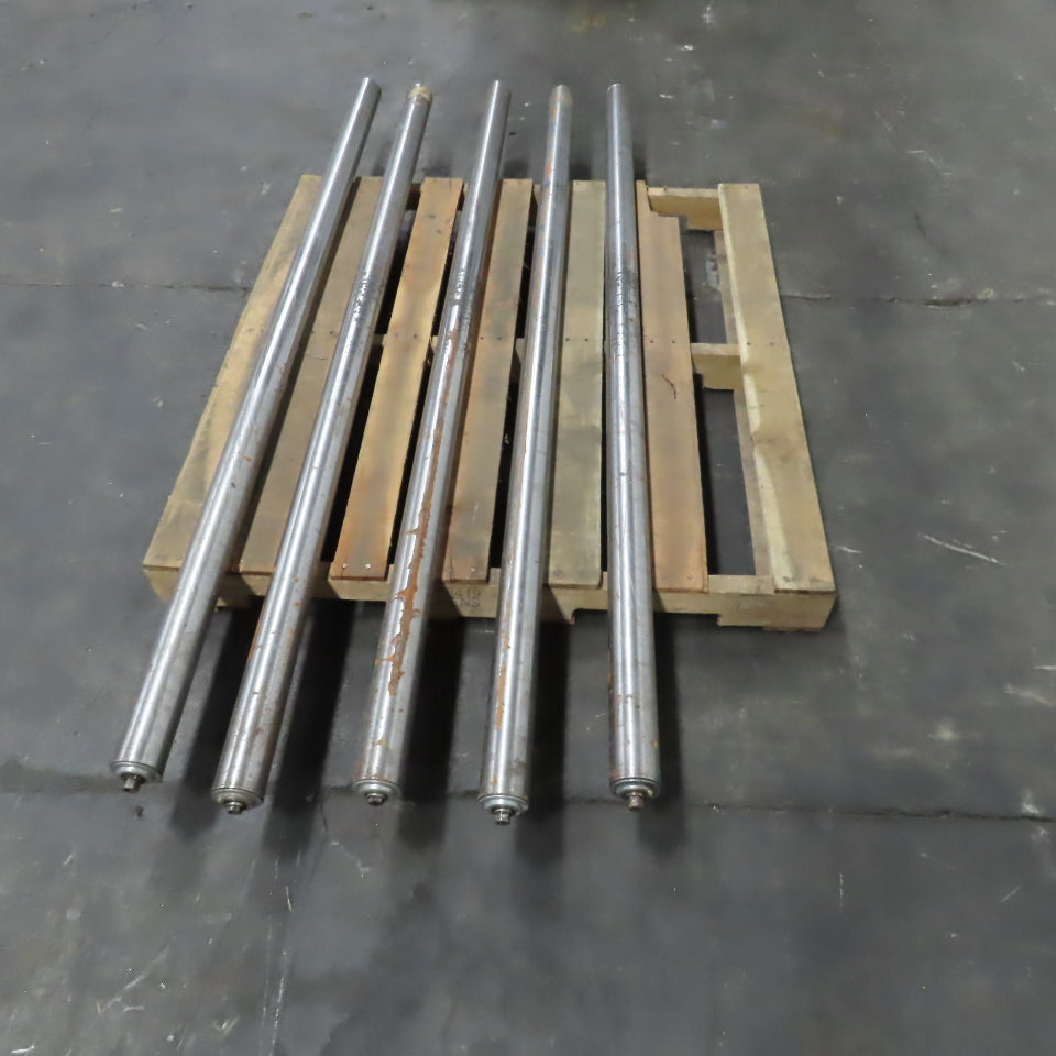 2-1/2" OD Plain Steel Gravity Roller 70.5" Bf 70" Face 11/16" Hex Lot of 5