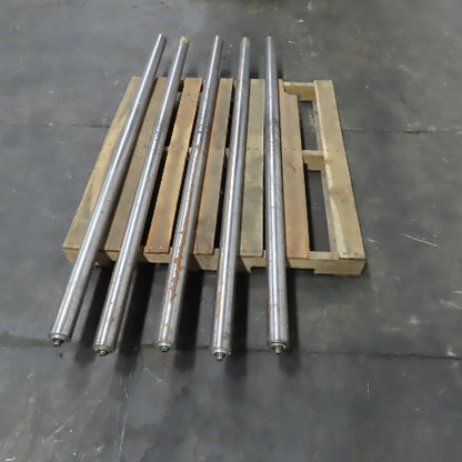 2-1/2" OD Plain Steel Gravity Roller 70.5" Bf 70" Face 11/16" Hex Lot of 5