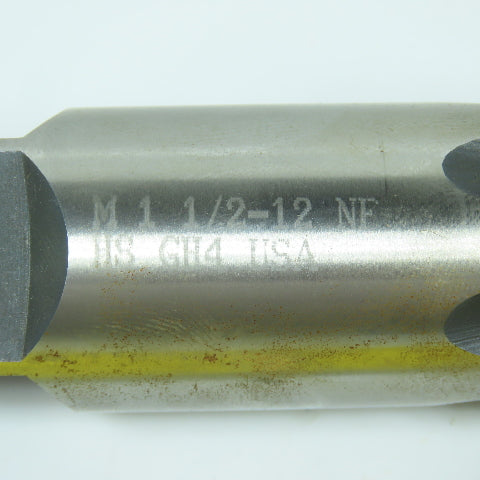 1-1/2"-12 NF HS 6-Flute Straight Bottoming Tap 6-3/8" OAL 15/16" Shank USA