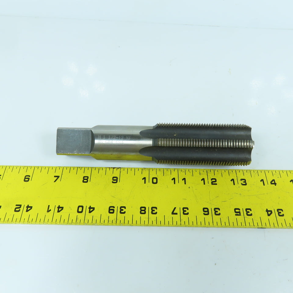 1-1/2"-12 NF HS 6-Flute Straight Bottoming Tap 6-3/8" OAL 15/16" Shank USA