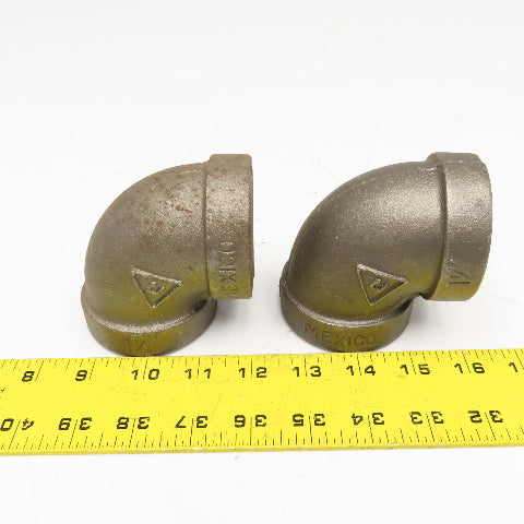 1-1/2" Black Iron Class 300 Pipe Elbow 90° Lot Of 2