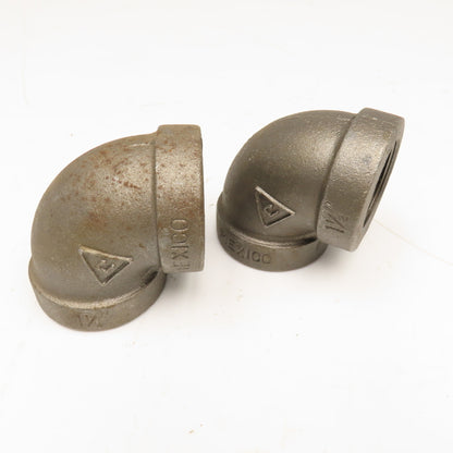 1-1/2" Black Iron Class 300 Pipe Elbow 90° Lot Of 2