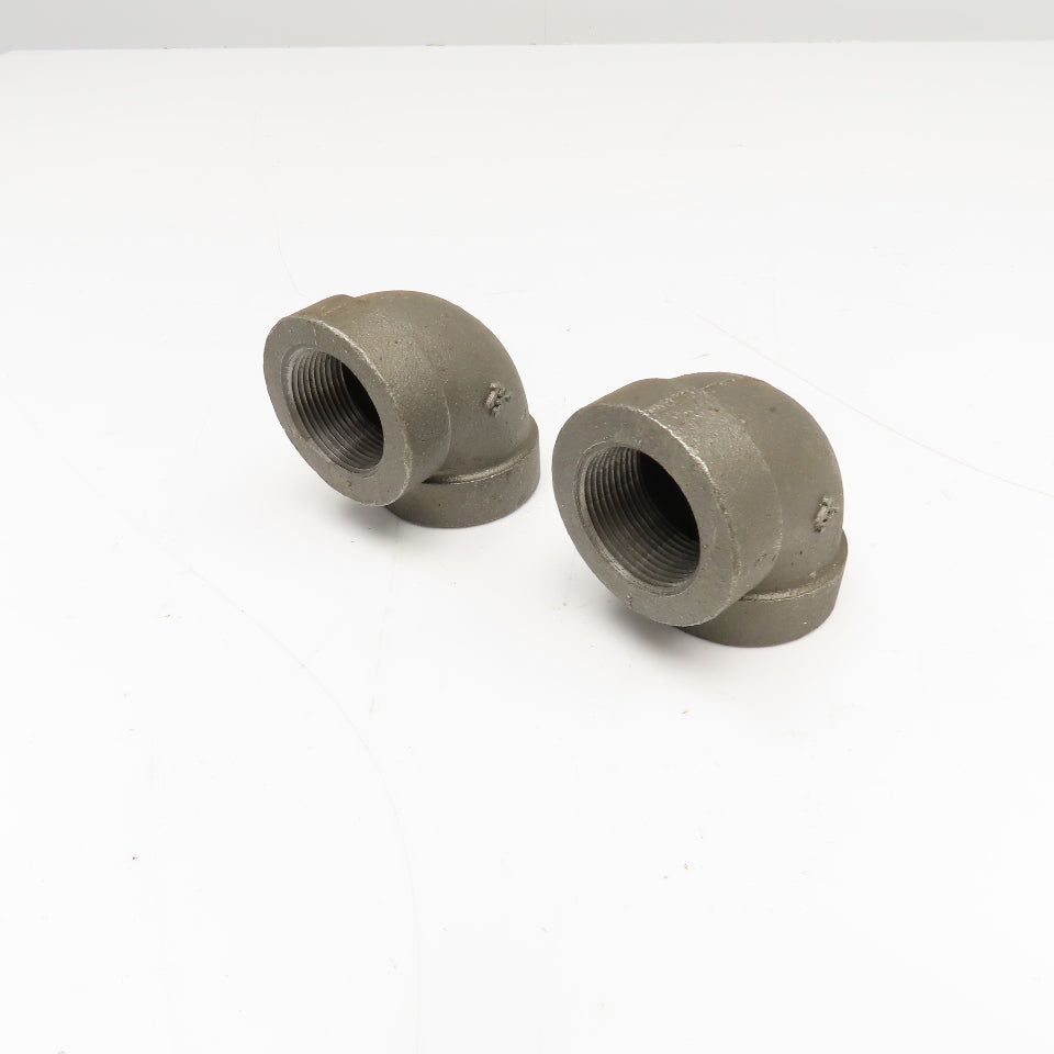 1-1/4" Black Iron Class 300 Pipe Elbow 90° Lot Of 2