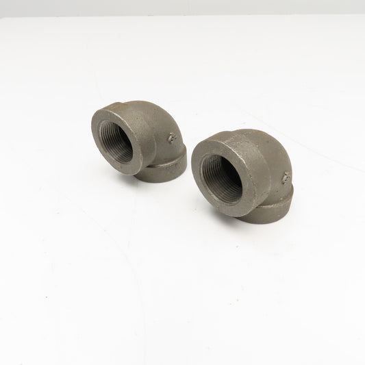 1-1/4" Black Iron Class 300 Pipe Elbow 90° Lot Of 2