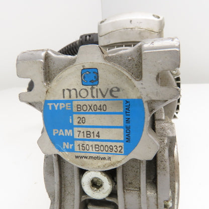 Motive 71A-4 20:1 Ratio 230-480V 50/60Hz .30Hz Right Angle Gear Motor