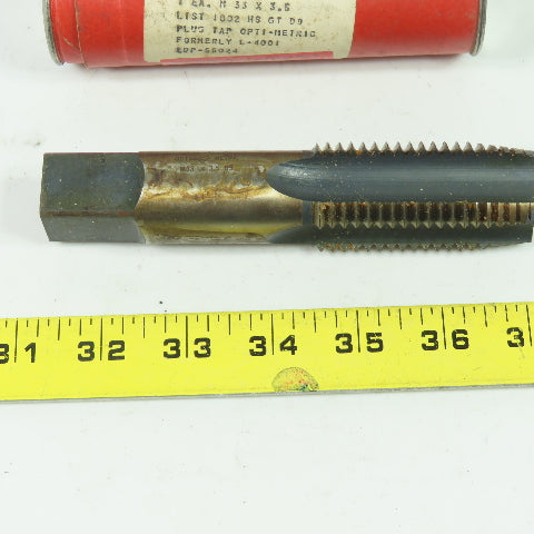 Optic Metric M33 X 3.5 D9 Metric Straight 4-Flute Plug Tap HS D-9