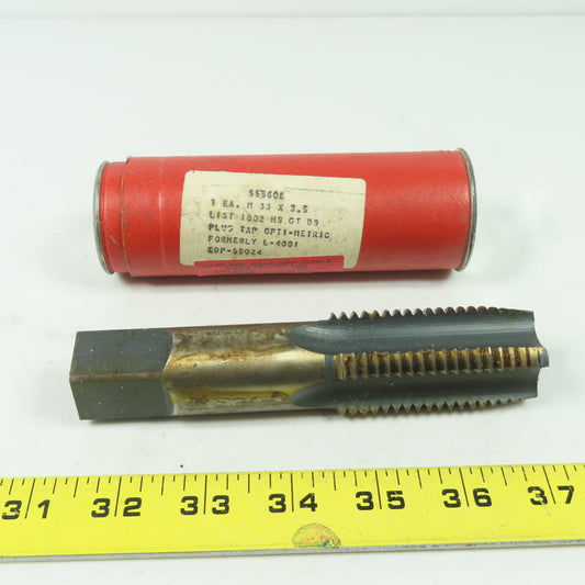 Optic Metric M33 X 3.5 D9 Metric Straight 4-Flute Plug Tap HS D-9