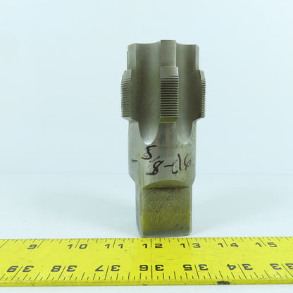 2-5/8-16 HS 6-Flute Straight Plug Tap 5-1/2" OAL 1-9/16" Shank Tap Length 2"