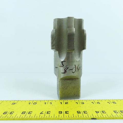 2-5/8-16 HS 6-Flute Straight Plug Tap 5-1/2" OAL 1-9/16" Shank Tap Length 2"