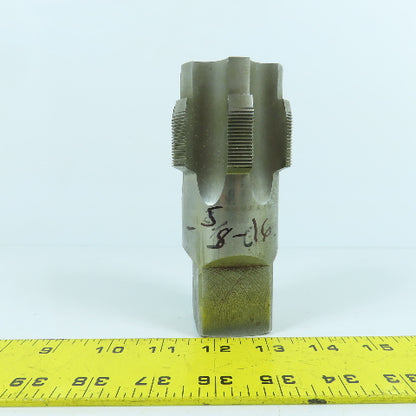 2-5/8-16 HS 6-Flute Straight Plug Tap 5-1/2" OAL 1-9/16" Shank Tap Length 2"