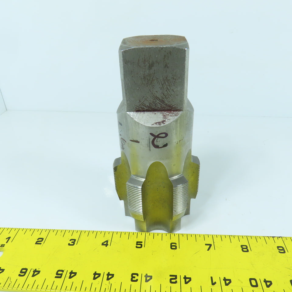 2-5/8-16 HS 6-Flute Straight Plug Tap 5-1/2" OAL 1-9/16" Shank Tap Length 2"