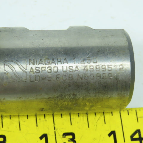 Niagara ASP30 1.25" HSS 6 Flute End Mill ASP-30 ALTIN Coating 5.5" OAL