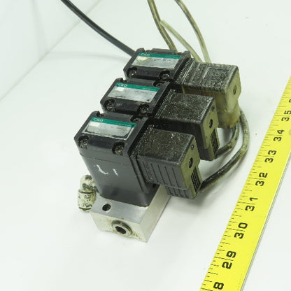 CKD GFAB41-X0511 Pneumatics Air Solenoid Valve Block Assembly 1/4" NPT