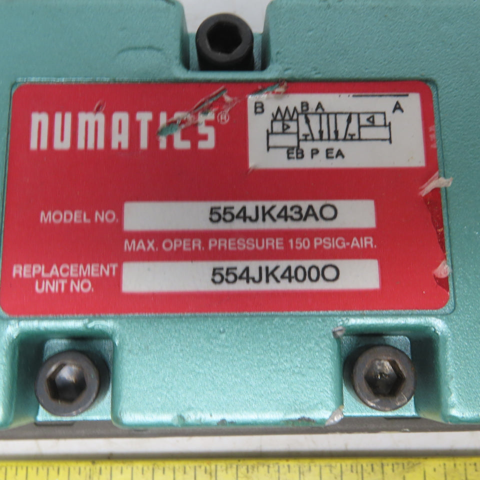 Numatics 554JK43AO Pneumatically-Actuated Double Air Pilot Valve 554JK400O