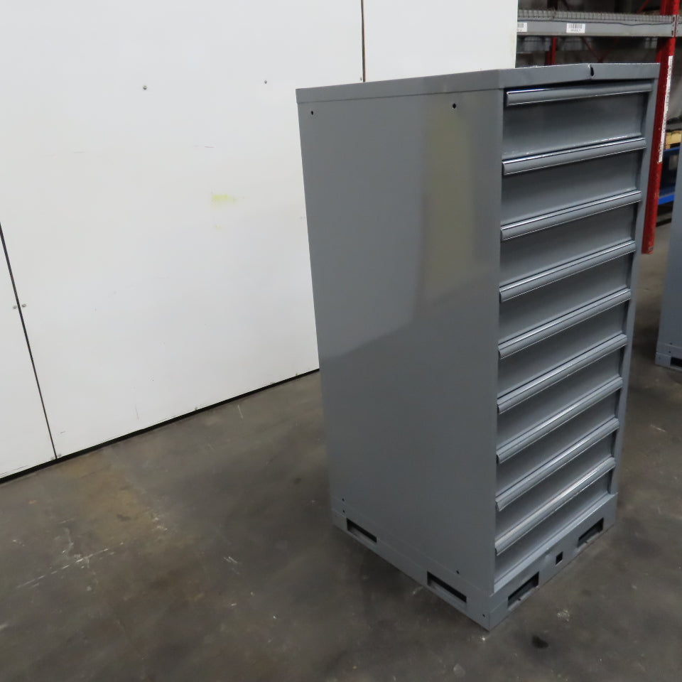 9 Drawer Industrial Parts Tool Storage Shop Cabinet 28" x 28" x 60" H (Painted)