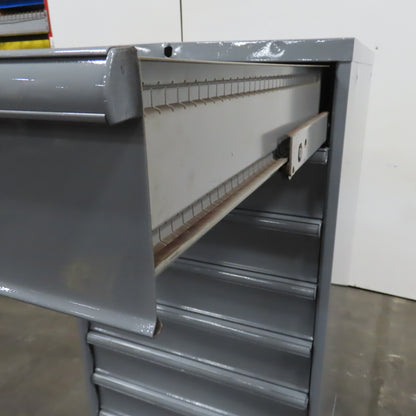9 Drawer Industrial Parts Tool Storage Shop Cabinet 28" x 28" x 60" H (Painted)
