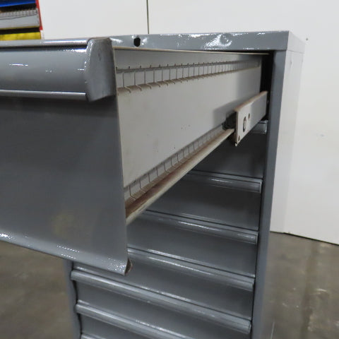 9 Drawer Industrial Parts Tool Storage Shop Cabinet 28" x 28" x 60" H (Painted)
