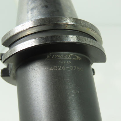 Lyndex C4026-0750 CAT40 Taper Shank End Mill Tool Holder 3" Projection 3/4" Bore