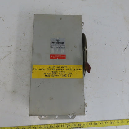 Westinghouse JHFN362 60A 3 Pole 600V Fused Safety Disconnect Switch Type 12