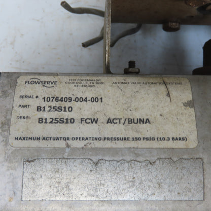 Flowserve B125S10 Pneumatic Valve Actuator 150PSI 2" Flanged Durco Ball Valve