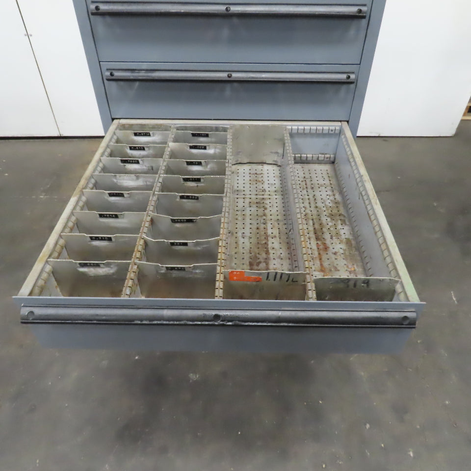 9 Drawer Industrial Parts Tool Storage Shop Cabinet 28" x 28" x 60" H (Painted)