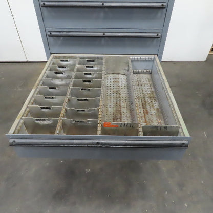 9 Drawer Industrial Parts Tool Storage Shop Cabinet 28" x 28" x 60" H (Painted)