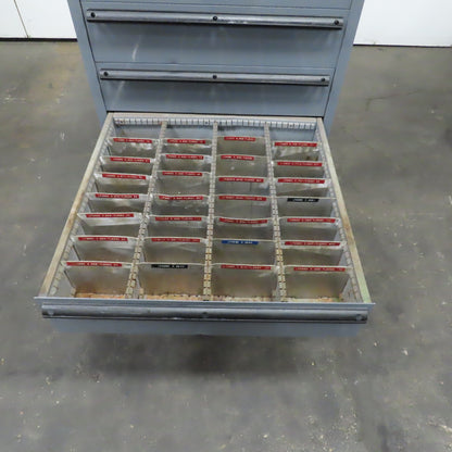 9 Drawer Industrial Parts Tool Storage Shop Cabinet 28" x 28" x 60" H (Painted)