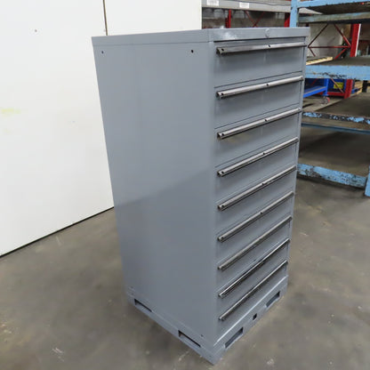 9 Drawer Industrial Parts Tool Storage Shop Cabinet 28" x 28" x 60" H (Painted)