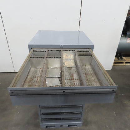 9 Drawer Industrial Parts Tool Storage Shop Cabinet 28" x 28" x 60" H (Painted)