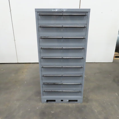9 Drawer Industrial Parts Tool Storage Shop Cabinet 28" x 28" x 60" H (Painted)