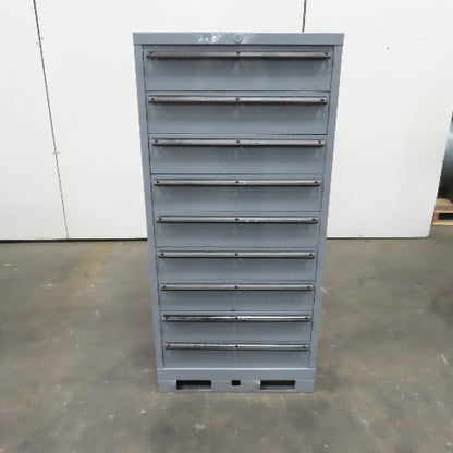 9 Drawer Industrial Parts Tool Storage Shop Cabinet 28" x 28" x 60" H (Painted)