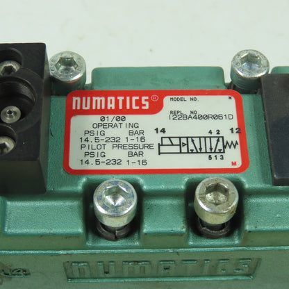 Numatics 122BA400R061D Pneumatic Solenoid Valve 14.5-232PSI