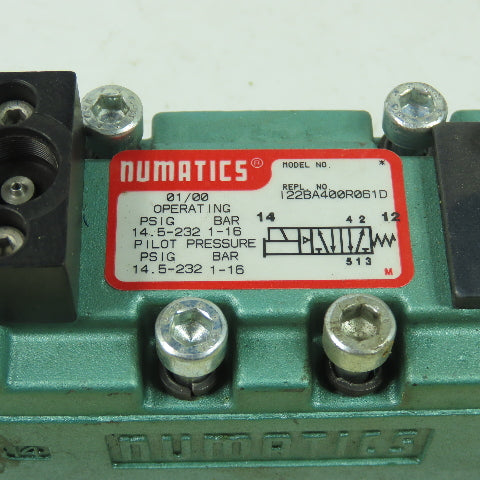 Numatics 122BA400R061D Pneumatic Solenoid Valve 14.5-232PSI