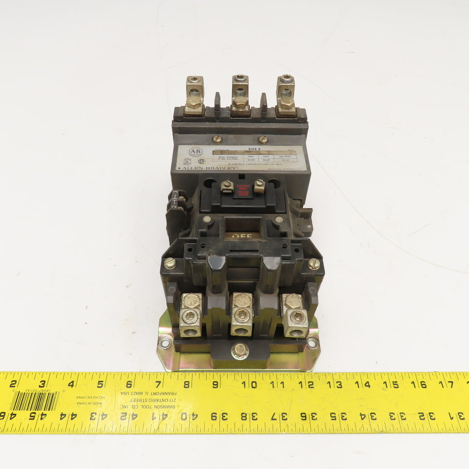 Allen Bradley 500F-DOA930 Size 3 Motor Starter 600V 50Hp Max 115/120V Coil