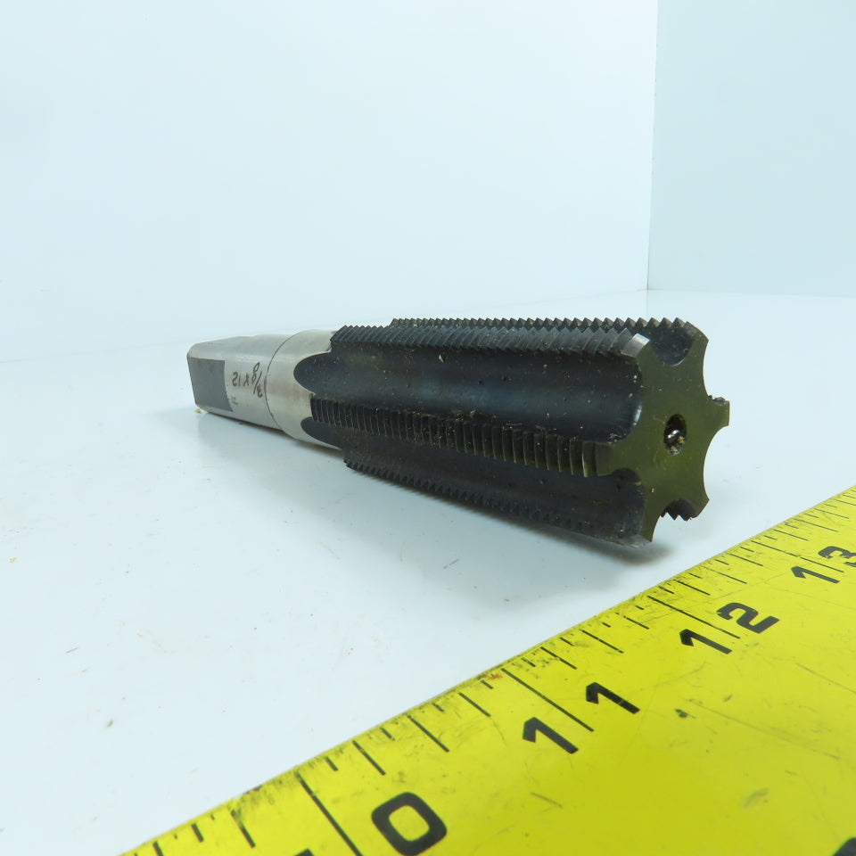 Besly 1-3/8"-12 HS Hand Bottoming Tap 6 Straight Flute 6" OAL 7/8" Shank