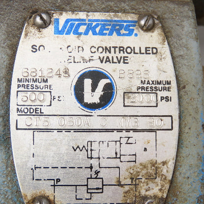 Vickers CT5 060A C MWB Solenoid Controlled Relief Valve 500-2000PSI