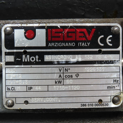 Isgev ASINCRONO AS 132 MB 4-6 7.7-5.3kW 440V 3Ph Dual Speed Asynchronous Motor