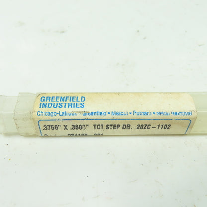 Greenfield Industries 20ZC-1102 Chucking Reamer Bit .3750" X .3600