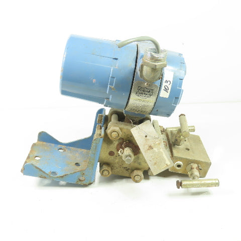 Rosemount 1151DP4J12B1M3D1 45VDC Pressure Transmitter W/ Manifold 2000PSI