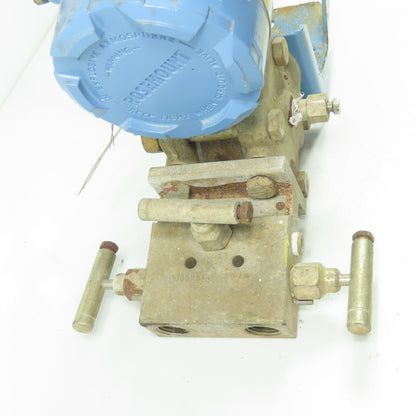 Rosemount 1151DP4J12B1M3D1 45VDC Pressure Transmitter W/ Manifold 2000PSI