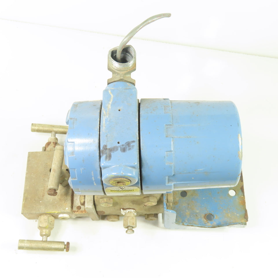 Rosemount 1151DP4J12B1M3D1 45VDC Pressure Transmitter W/ Manifold 2000PSI
