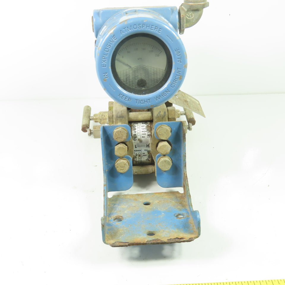 Rosemount 1151DP4J12B1M3D1 45VDC Pressure Transmitter W/ Manifold 2000PSI