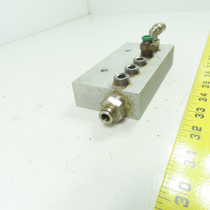 5"x2-1/2" Aluminum Pneumatic Manifold Distribution Block 5 Port 1/4" NPT