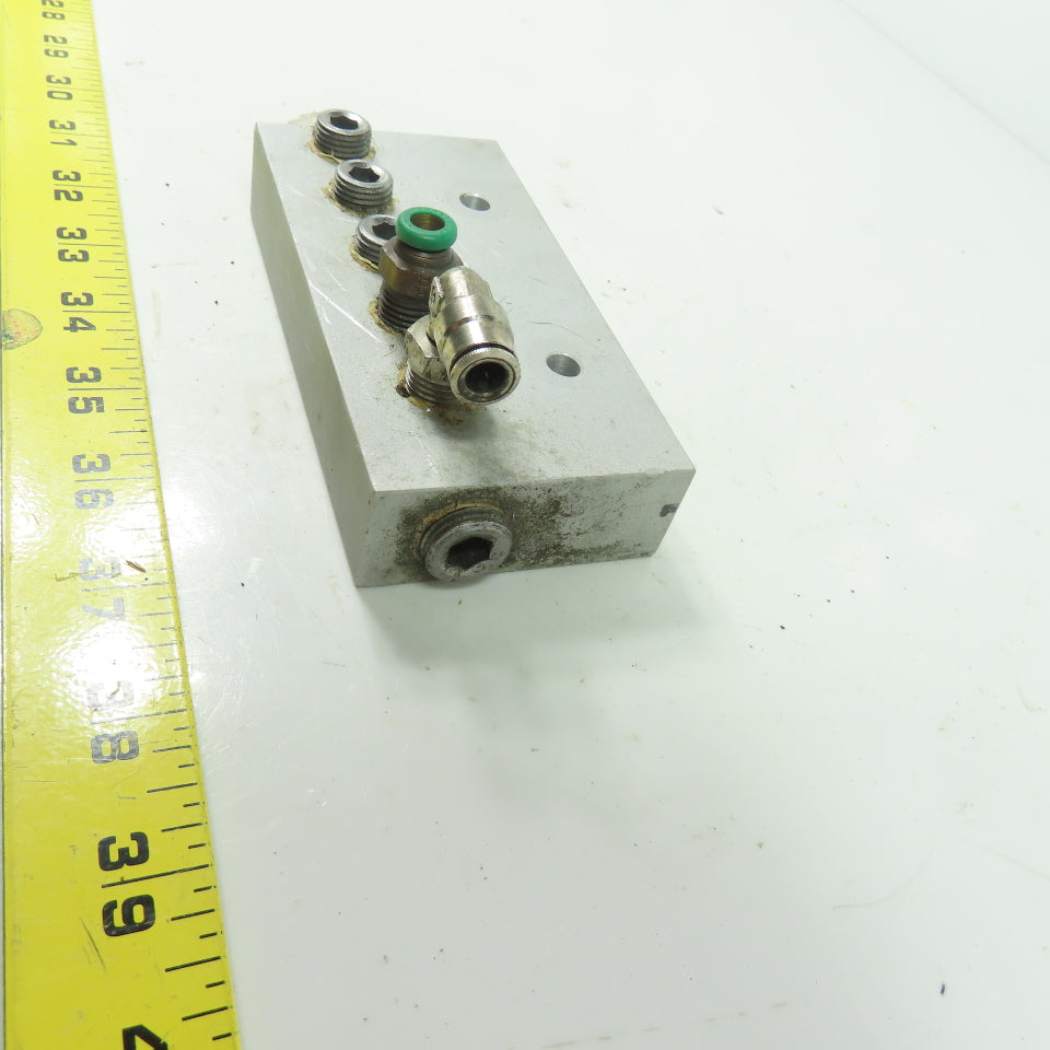 5"x2-1/2" Aluminum Pneumatic Manifold Distribution Block 5 Port 1/4" NPT