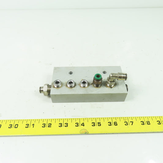 5"x2-1/2" Aluminum Pneumatic Manifold Distribution Block 5 Port 1/4" NPT