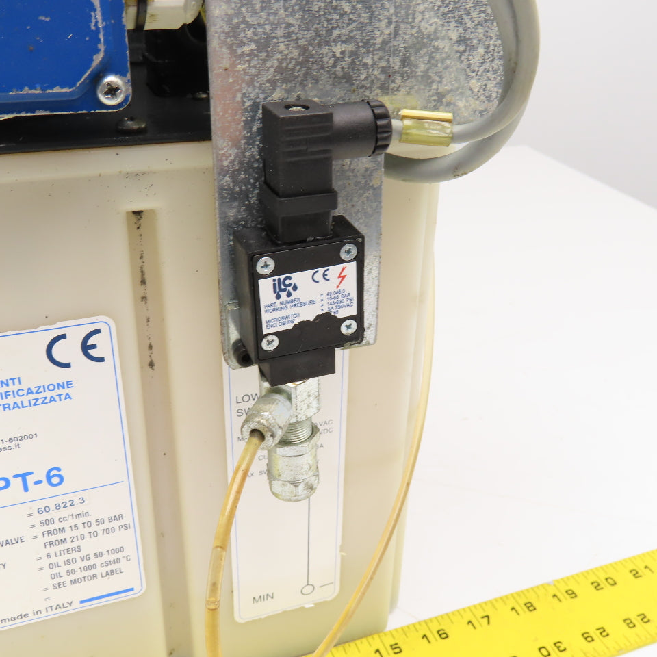 ILC MPT-6 220-480V 50/60Hz Lubrication Pump Nylon Tank 6 Liter 500cc/min