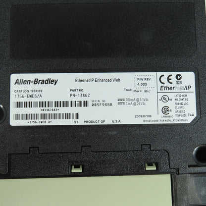 Allen Bradley 1756-EWEB Ser A Ethernet/IP Enhanced Web F/W Rev 4.003