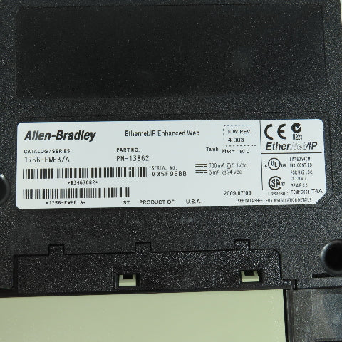 Allen Bradley 1756-EWEB Ser A Ethernet/IP Enhanced Web F/W Rev 4.003