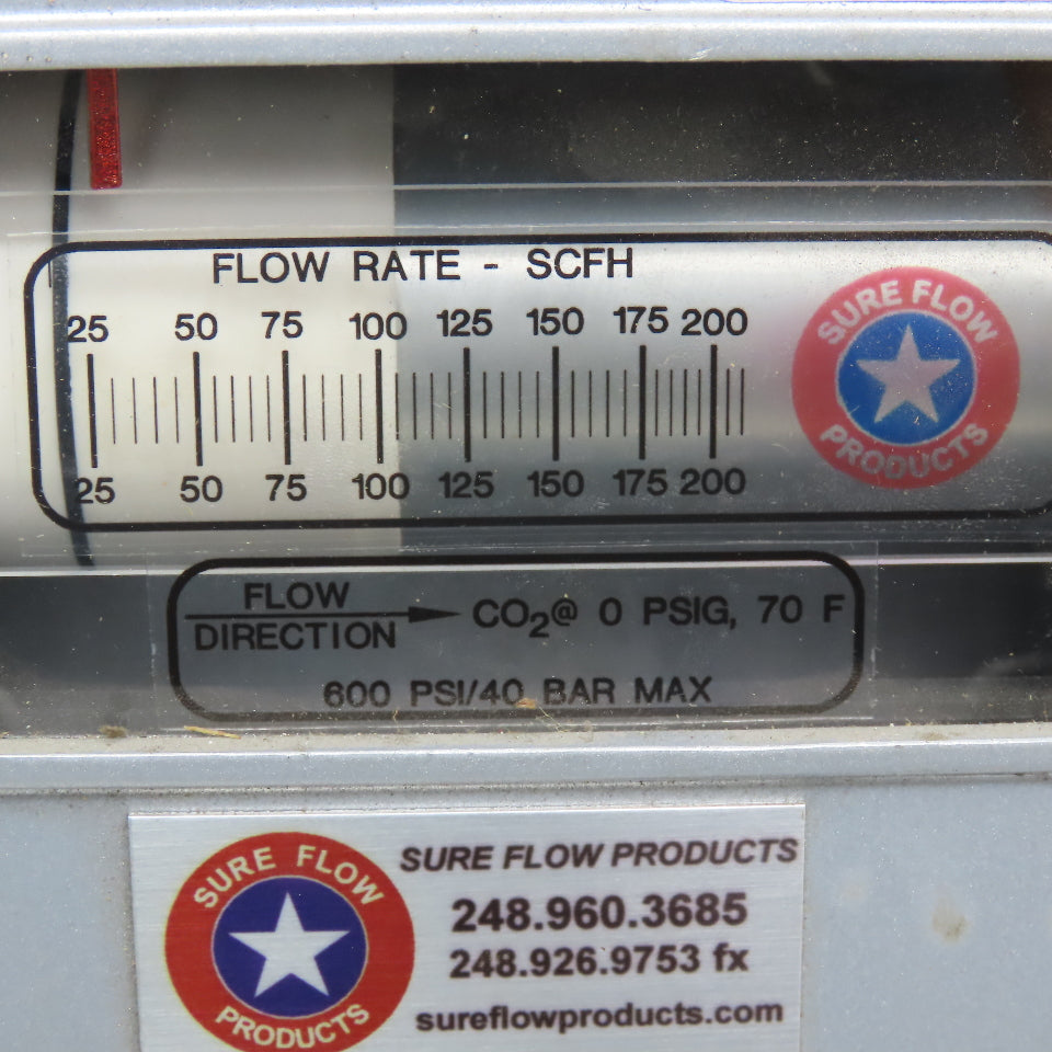 Sure Flow FA200SH-1-CO2-SW1-A/BNV-GMW-D30 25-200SCFH CO2 Flow Meter